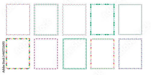 borders and frames (Flowers and leaves) colorful Can be adapted to a wide range of applications such as cards, photo frames, book covers, worksheets, web, wedding cards, backgrounds, digital prints.