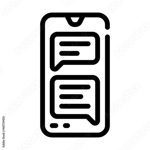 sms message conversation line icon vector. sms message conversation sign. isolated contour symbol black illustration