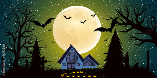 Halloween background with gradient light in flat design