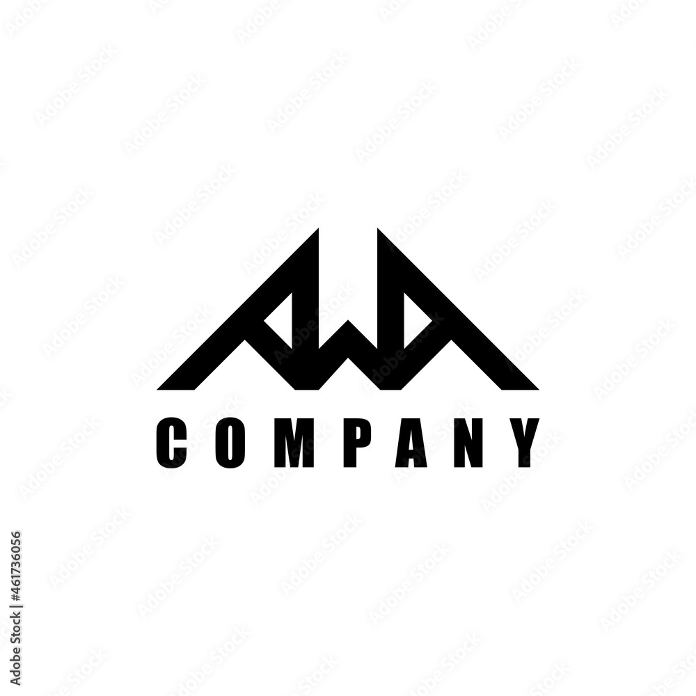 Initial Letter A and W and A AWA. Unique modern geometric creative elegant letter A and W shape Bridge logo template. Vector icon. Initial Letter A and W and A AWA. Unique modern geometric creative elegant letter A and W shape Bridge logo template. Vector icon.