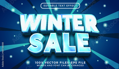 winter sale editable text effect premium vectors