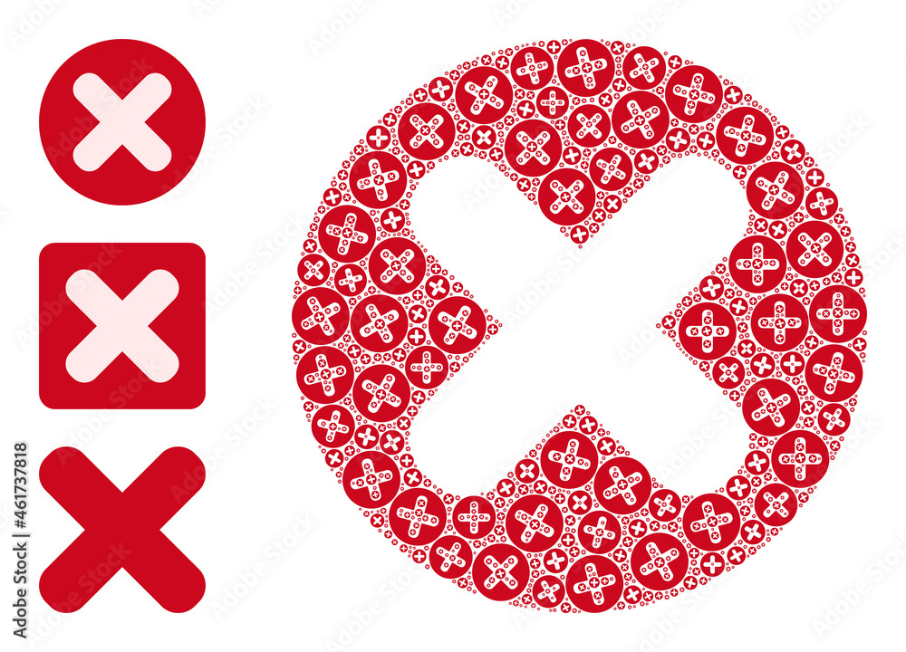 Fototapeta premium Itself recursion collage cancel. Vector cancel collage is formed with repeating itself cancel elements. Abstract design.