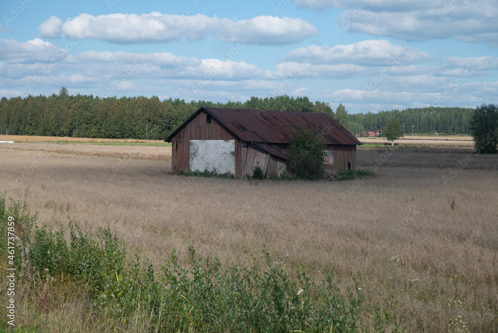 old barn in the field old barn in the field
