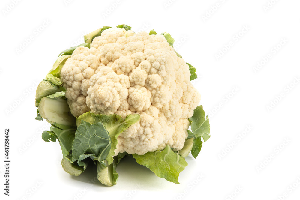 A head of fresh cauliflower cabbage isolated on white A head of fresh cauliflower cabbage isolated on white