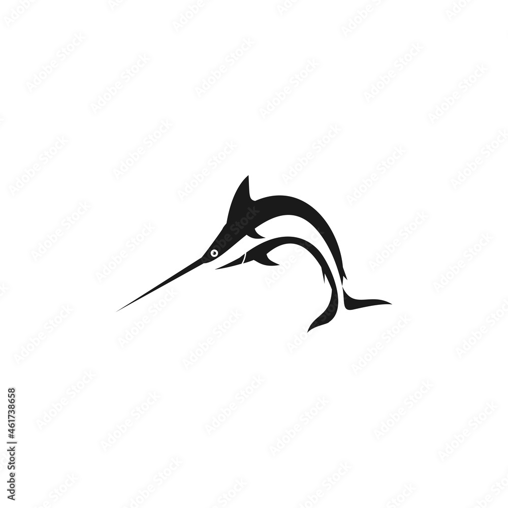Obraz premium Marlin Sailfish Swordfish Jumping Logo
