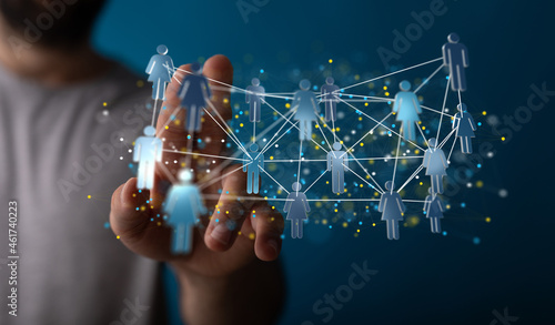 Businessman using data network with his fingers © vegefox.com