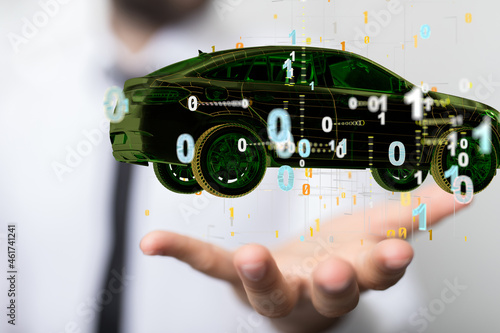 Man holding and touching ho...