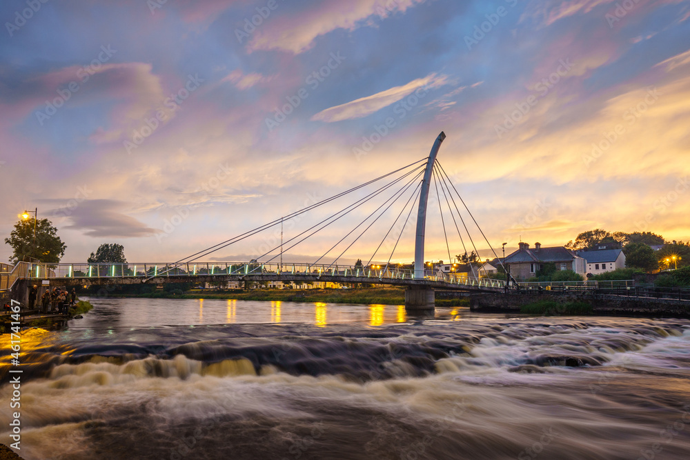 Fototapeta premium Ballina’s Salmon Weir Bridge Mayo Ireland