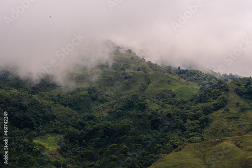 Montañas con neblina paisaje típico de Colombia