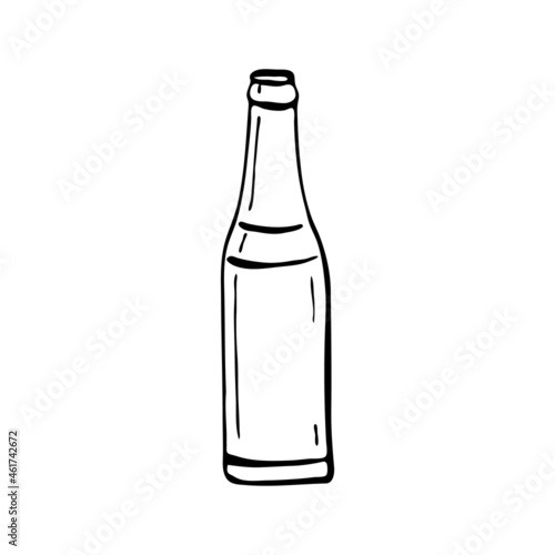 Doodle beer bottles. Hand drawn element for web design, stationery, poster, flyer, logo
