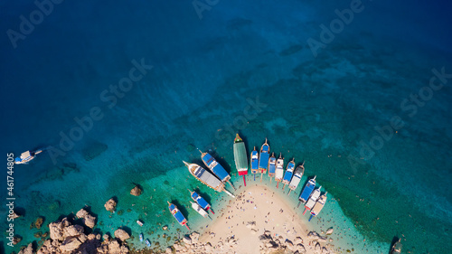 Fototapeta Naklejka Na Ścianę i Meble -  Antalya Turkey Suluada is one of the most beautiful destinations in Adrasan reached only via boat. Inside the island there is a source of fresh water.