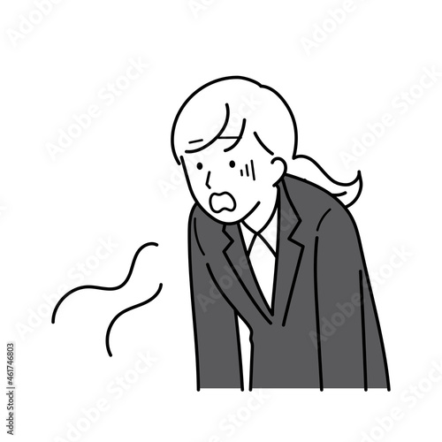 Illustration of a depressed woman.