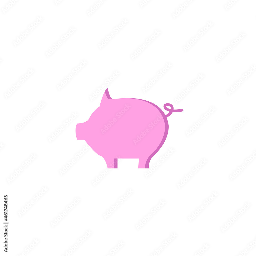 piggy bank clipart on white background. piggy bank flat icon. piggy bank clipart on white background. piggy bank flat icon.