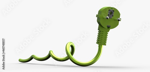 Green electric plug with wi...
