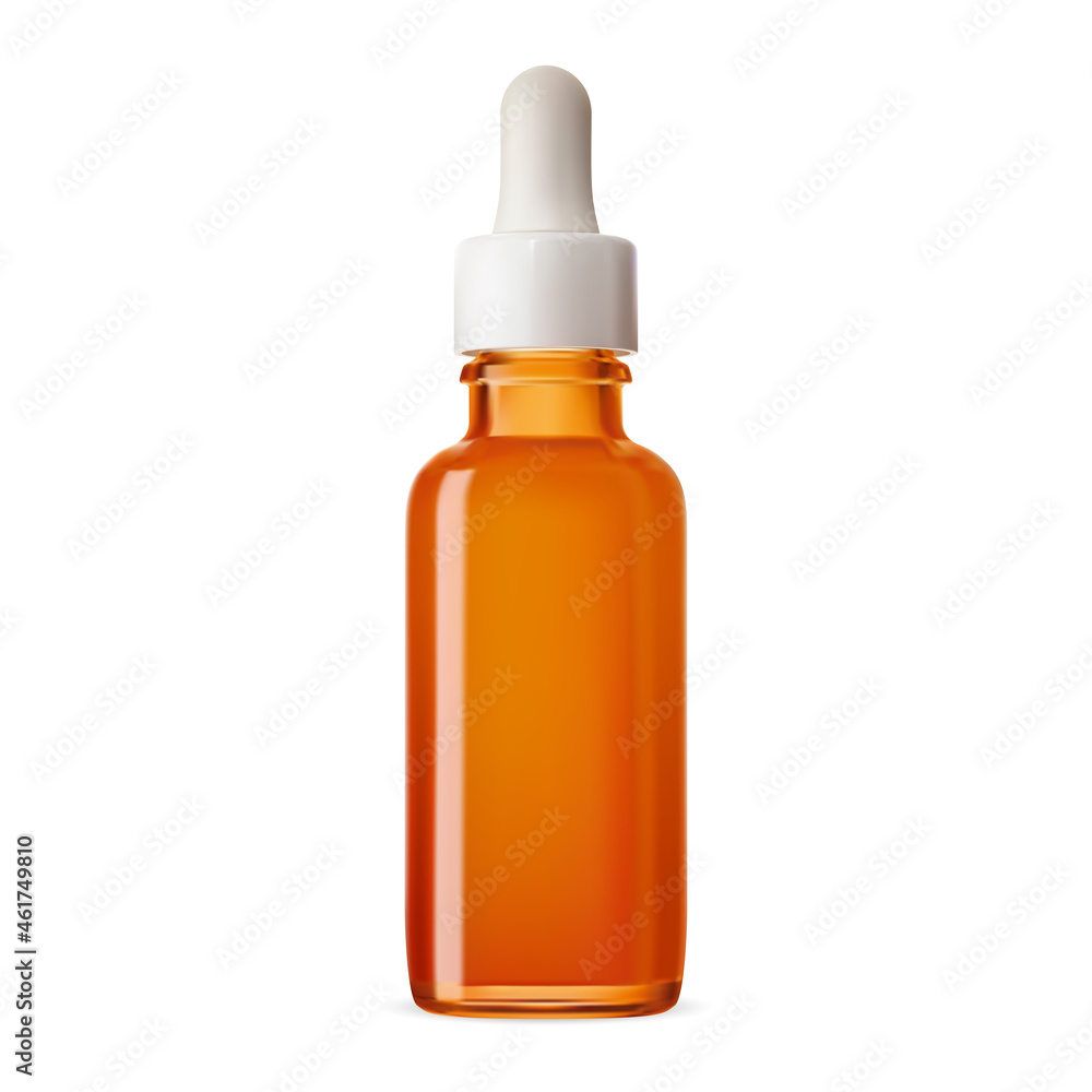 Dropper bottle. Amber glass essential oil bottle mockup. Brown eyedropper flacon for nasal extract, pharmacy liquid. Serum bottle with pipette, natural argan oil drop, small box Dropper bottle. Amber glass essential oil bottle mockup. Brown eyedropper flacon for nasal extract, pharmacy liquid. Serum bottle with pipette, natural argan oil drop, small box