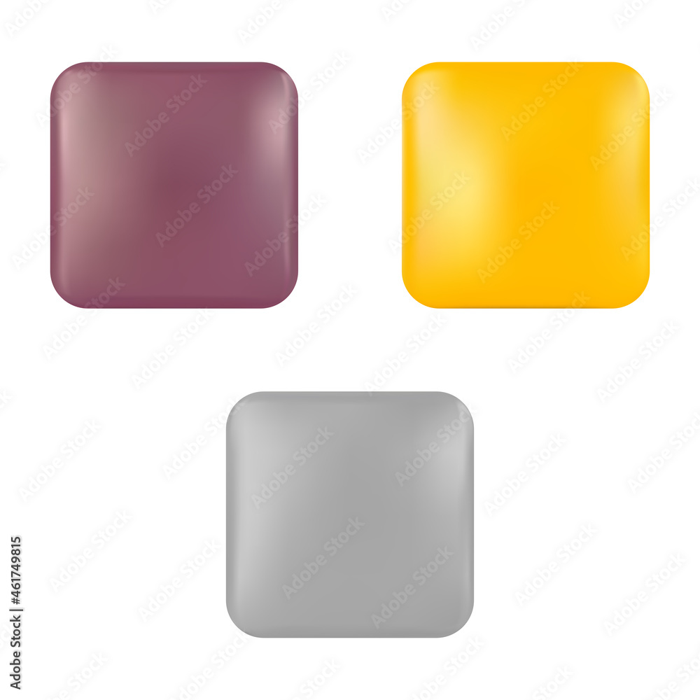 Web button icon blank set. Glossy badge vector design. Modern rectangle tag element for modern banner template. Mesh gradient graphic tool, light gray, yellow, silver Web button icon blank set. Glossy badge vector design. Modern rectangle tag element for modern banner template. Mesh gradient graphic tool, light gray, yellow, silver