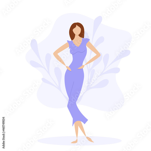 Fashion Girl. Vector illustration in a flat style. Character for design.