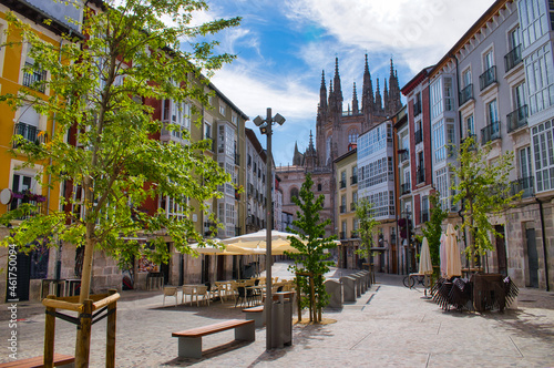 Plaza peatonal Huerto del Rey en la ciudad castellana de Burgos, España photo