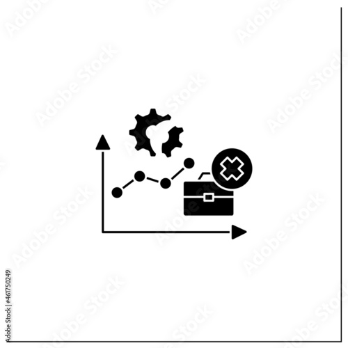 Unemployment rate glyph icon.Total labor force. Expanding jobs. Economy recovery concept. Filled flat sign. Isolated silhouette vector illustration