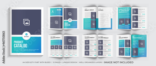 Modern product catalog design template, Company product catalogue design template, Minimalist product brochure template design photo