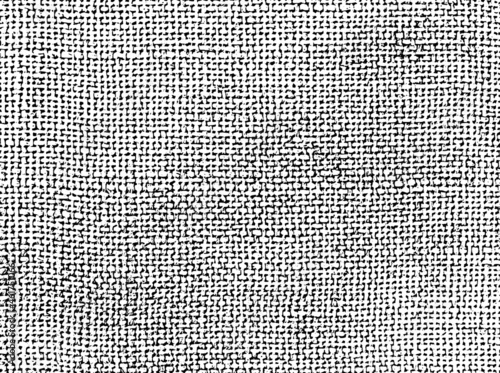 Vector fabric texture. Distressed texture of weaving fabric. Abstract halftone vector illustration.