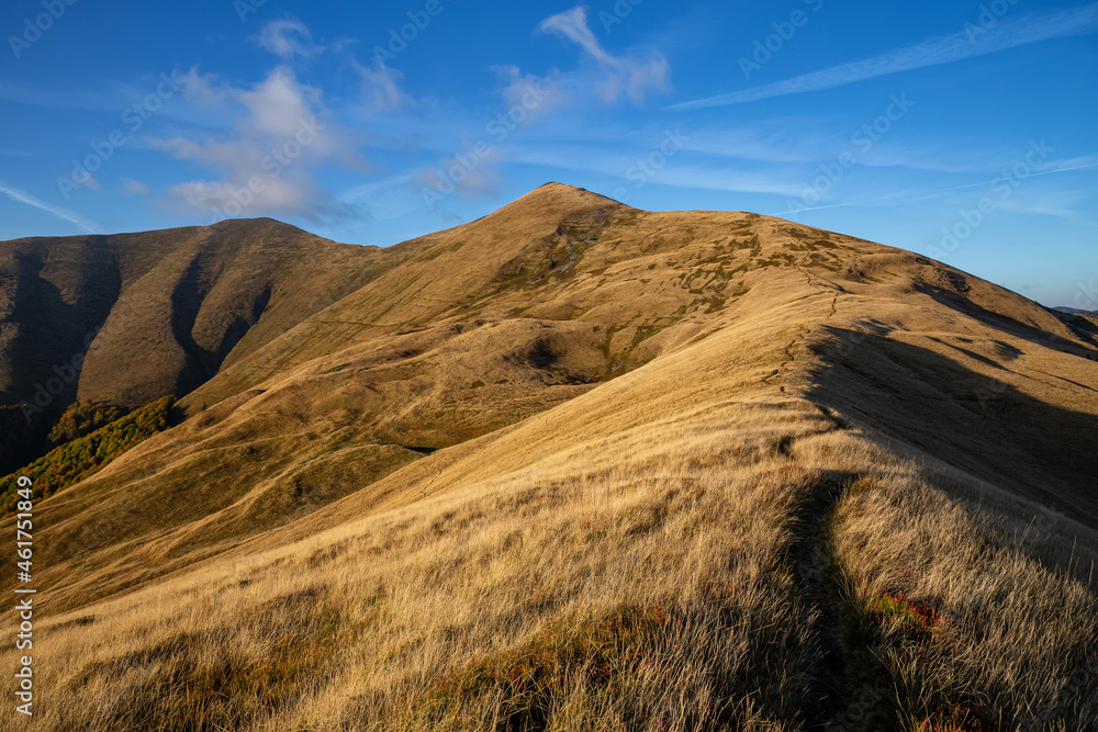 Beautiful autumn mountains in the Carpathians. A walk in the mountains in sunny weather. Beautiful autumn mountains in the Carpathians. A walk in the mountains in sunny weather.