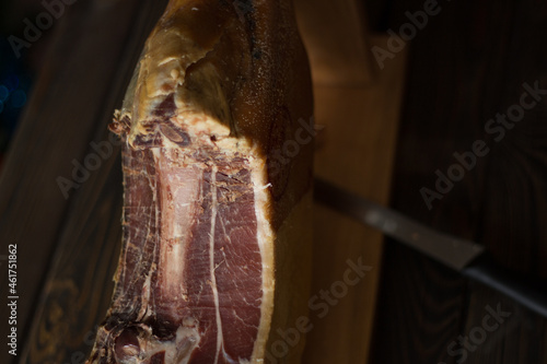 Wallpaper Mural Whole serrano ham. Top view. Torontodigital.ca