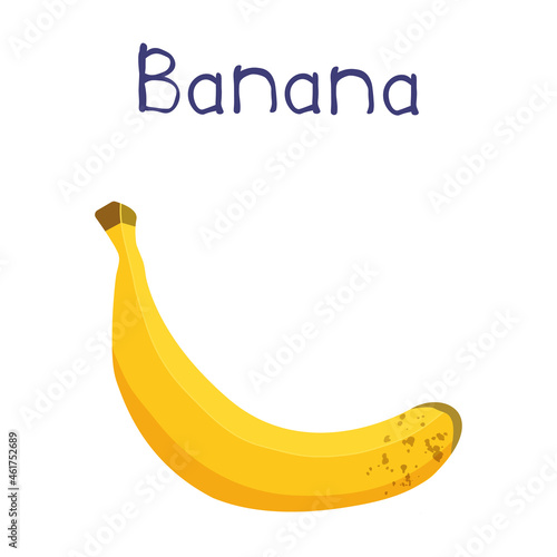 ripe banana on white background isolated