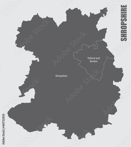 Shropshire county administrative map photo