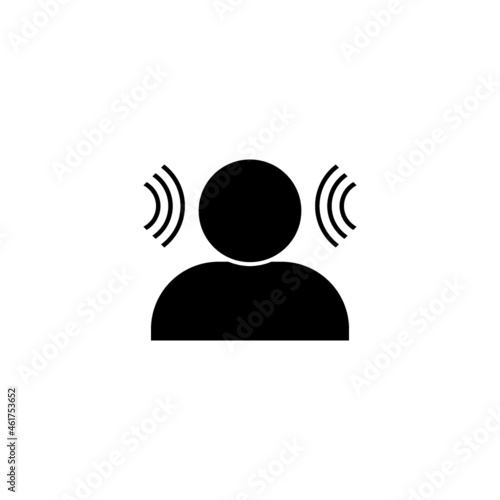 Ear listen sound signal icon isolated on white background