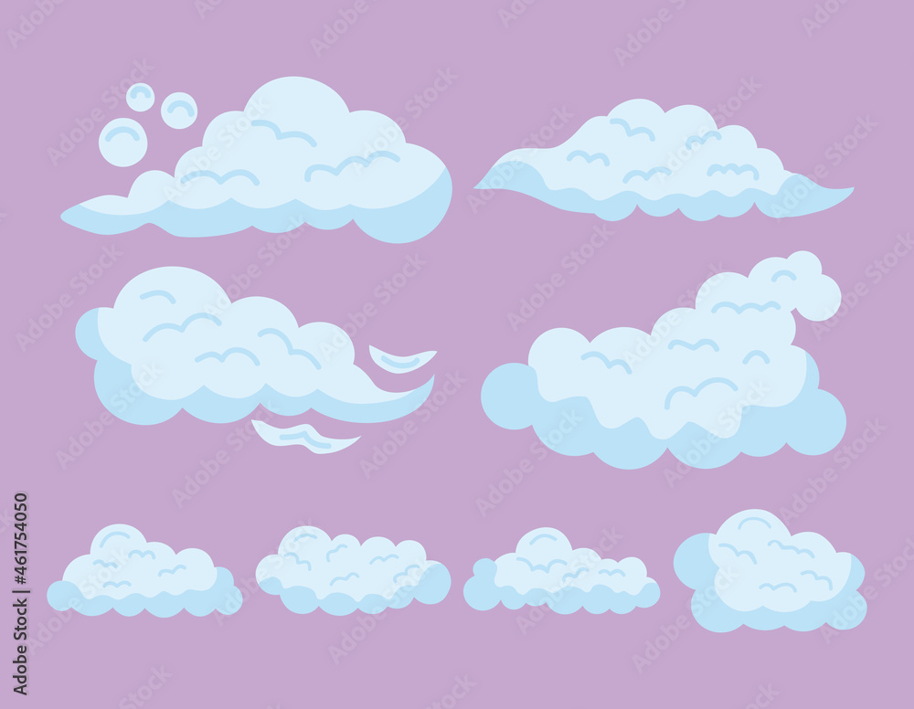 eight clouds sky icons