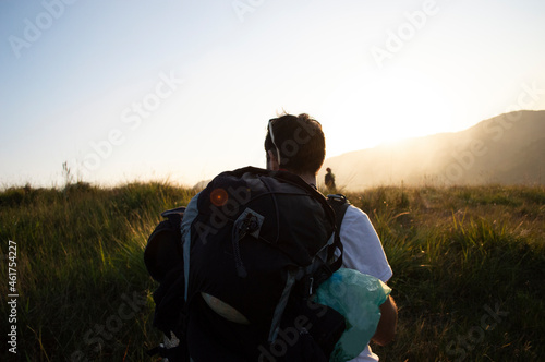 hiker in the mountains