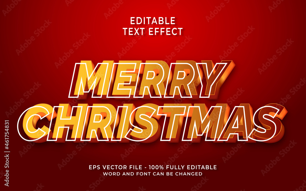 Merry Christmas editable text effect