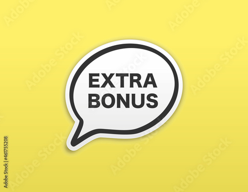 Extra Bonus, Speech Bubble Banner, Element Design Template, App Icon