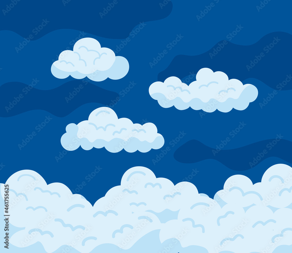 four clouds sky icons