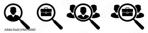 Search job vacancy icon set. Hiring icon. Find people job. vector illustration