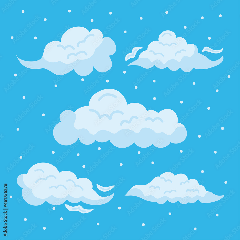 five clouds sky icons