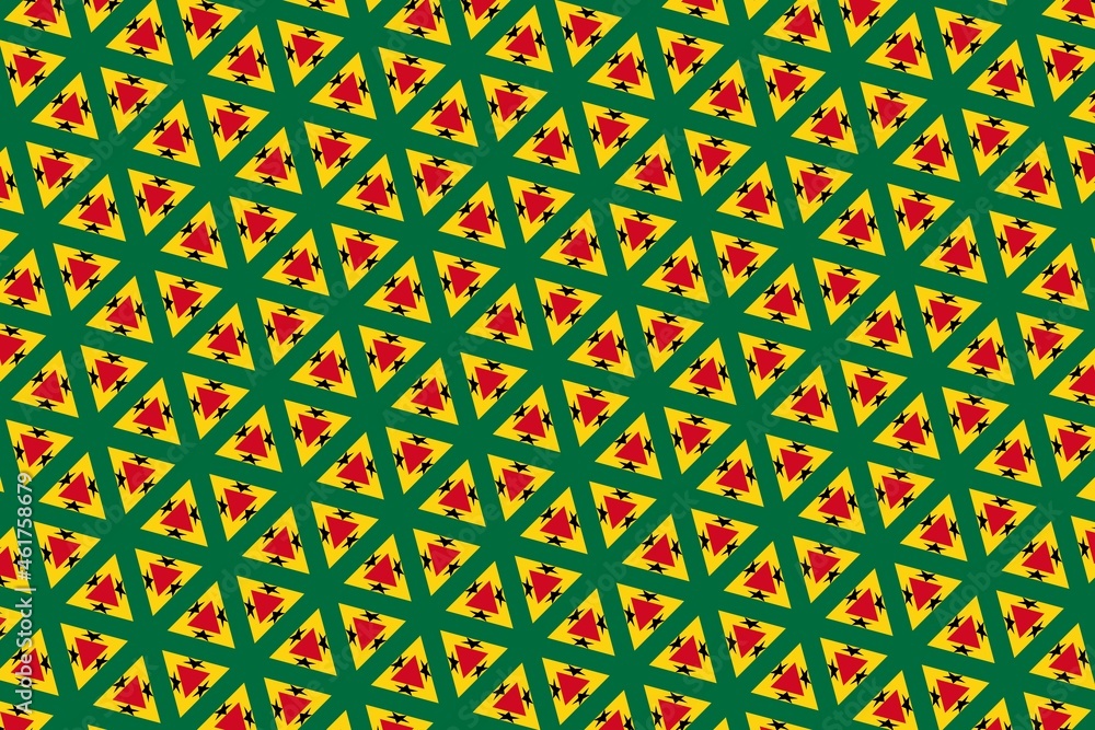 Simple geometric pattern in the colors of the national flag of Ghana