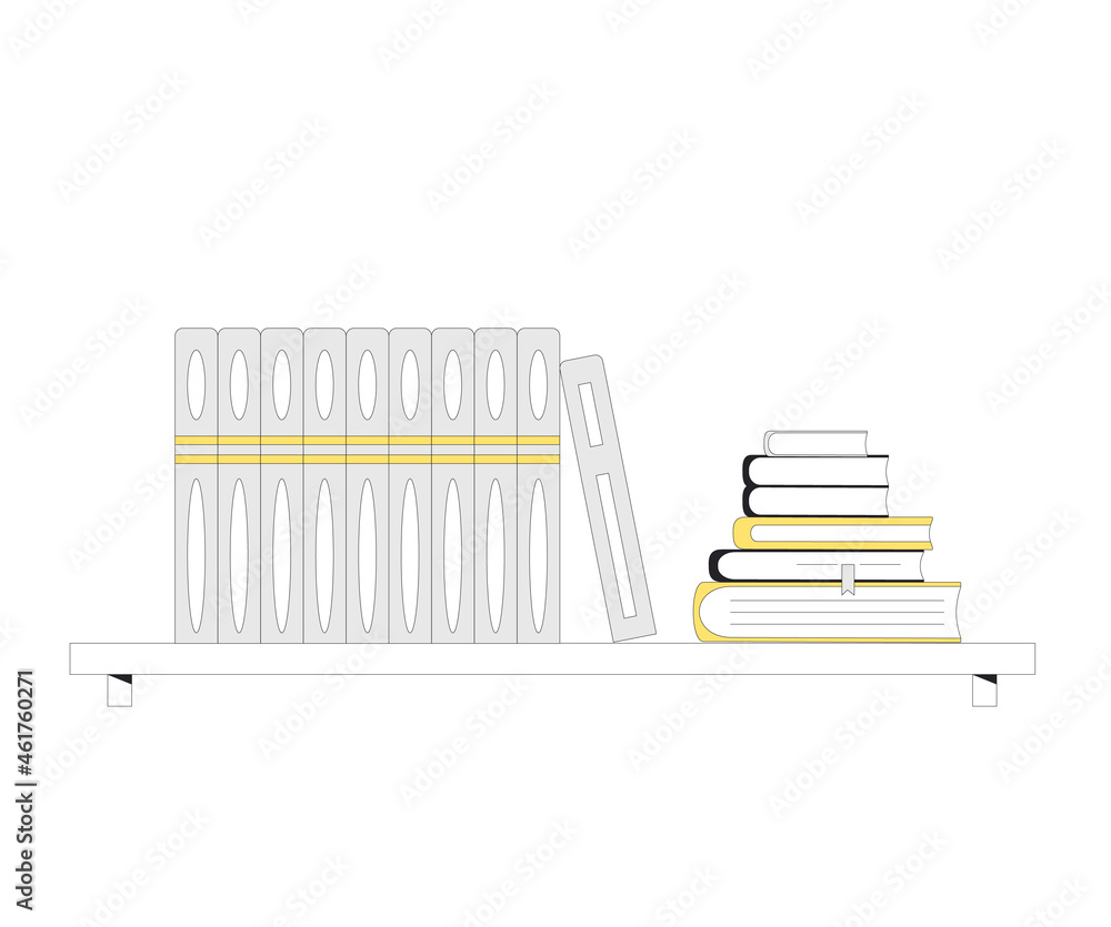 Book shelf. Knowledge, education, learning symbol. Stack of novels, nonfiction. Book shelf. Knowledge, education, learning symbol. Stack of novels, nonfiction.