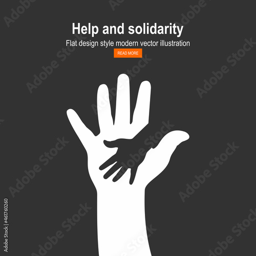 Vector cover two hands, help and solidarity © nikvector
