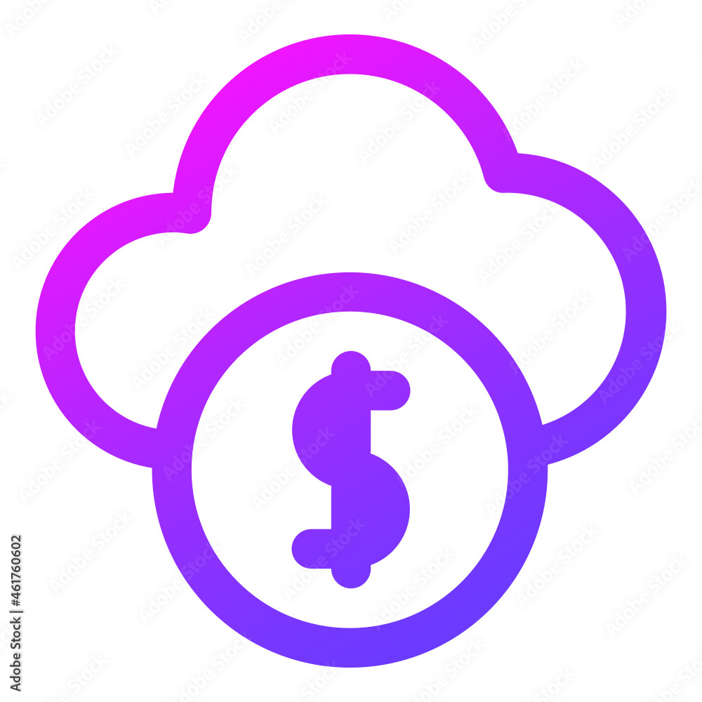 Dollar cloud icon Dollar cloud icon