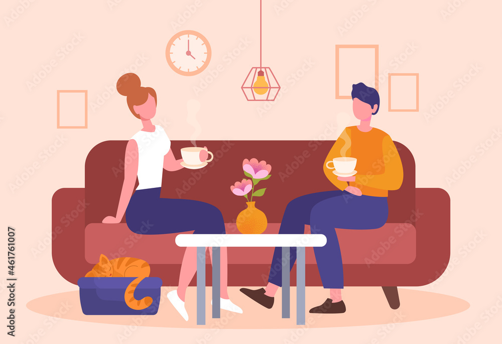 Fototapeta premium Romantic date at home