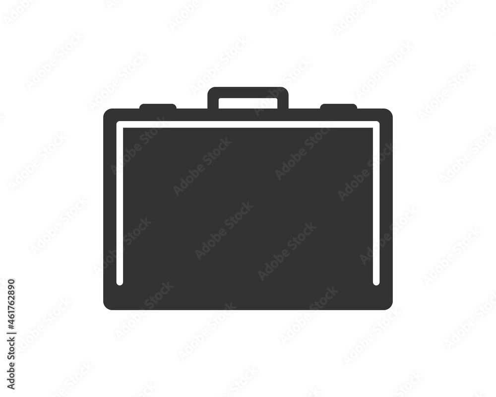 Briefcase silhouette in simple style isolated on white background. Vector illustration Briefcase silhouette in simple style isolated on white background. Vector illustration