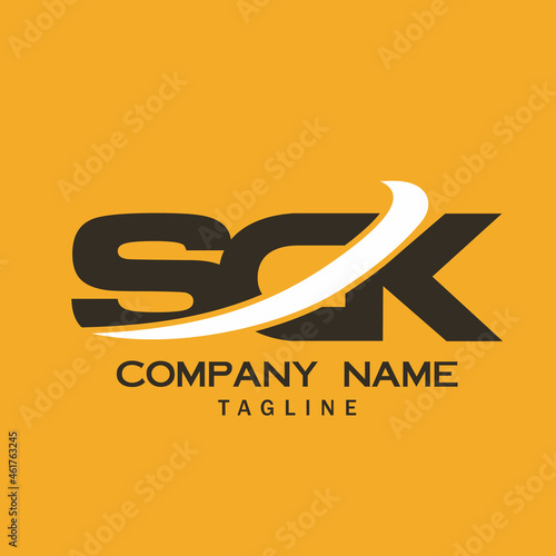 modern letter initial SCK logo vector design