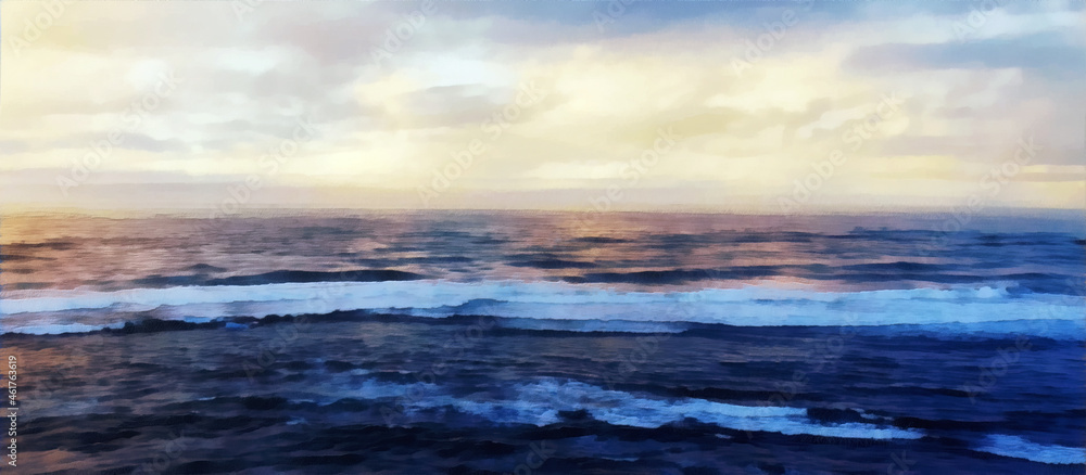 The sky over the sea. Wide panoramic view