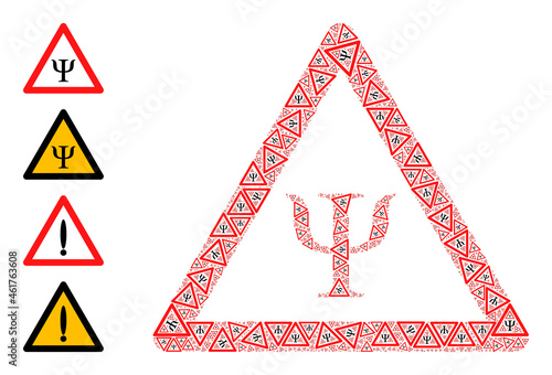 Itself recursive mosaic psychology danger. Vector psychology danger collage is organized of scattered recursive psychology danger elements. Flat design.
