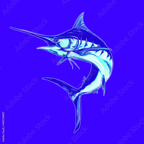 marlin fish logo mascot