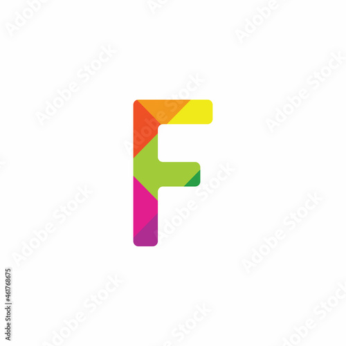 Free Download F Letter Colorful logo vector design. typography symbol icon graphic. digital geometric logotype emblem for Company and business - GFXLoad