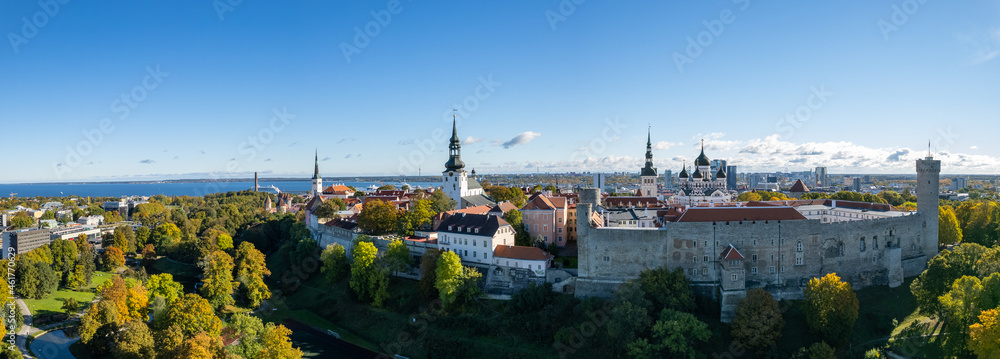 Fototapeta premium Aerial view of city Tallinn Estonia