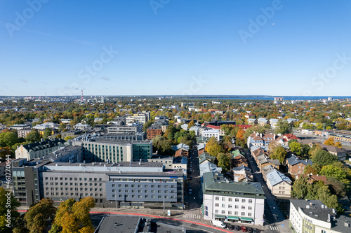 Aerial view of city Tallinn Estonia